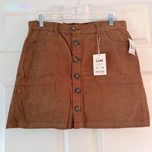 Kensie Tan Corduroy Mini Skirt